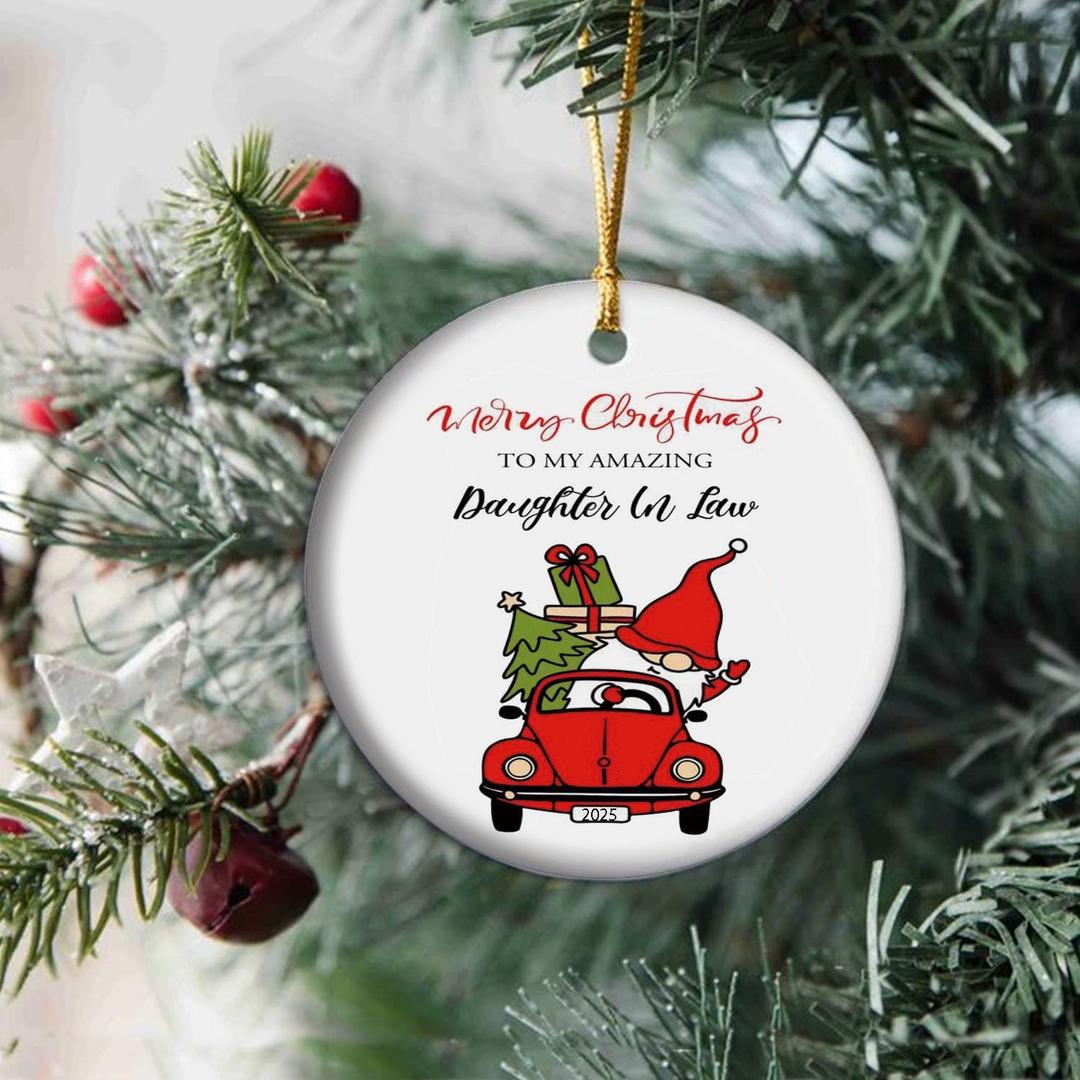 Daughter-in-Law Ceramic Ornament Christmas Ornament 2025, Daughter in Law Holiday Tree Decorations (T10)