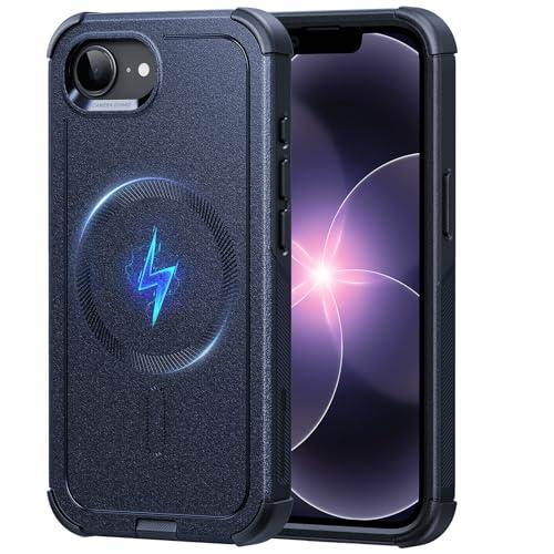 ESR for iPhone 17e Case, iPhone 16e Case, 23ft Military-Grade Drop Protection, MagSafe Accessories Compatible, Shock-Absorbing Rugged Cover, Cyber Series, Navy Blue