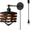 Industrial Plug in Wall Sconces,Metal Plug in Wall Light Fixtures with On Off Switch,Farmhouse Wall Lamp Living Room Bedroom Hallway