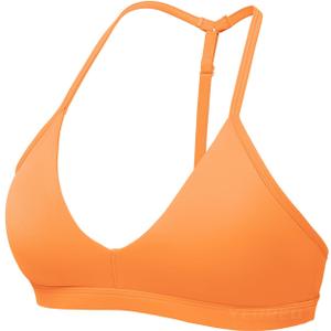 YEOREO Sports Bras for Women Strappy Padded Halter Ericie Open Back Light Impact Deep V Neck Yoga Workout Gym Tops (Orange, S)