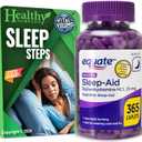 Equate Sleep-Aid Diphenhydramine HCI 25 mg 365 Caplets and Vital Volumes Sleep Steps Tips Card