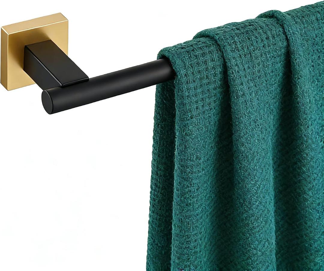 Miyili Bathroom Single Towel Bar 36-Inch Stainless Steel Bath Towel Rack Holder Wall Mount Black & Gold, A02BG90A