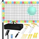 LED Volleyball Net Outdoor, Professional Light Up Volleyball Net with Solar Rope Light, Portable Heavy Duty 32x3ft Volleyball Training Net Set Glow in The Dark with Carry Bag for Backyard,Beach