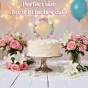 Happy Mothers Day Cake Topper, Acrylic Flower Love Heart Mom Cake Decorations, Mothers Day Cupcake Topper and Centerpieces for Mom Birthday Party Supplies Mother's Day Decorations - Gold and Pink