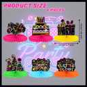 Chinco 6 Pcs Glow Party Birthday Centerpieces Neon Birthday Decorations Honeycomb Centerpieces for Tables Neon Party Supplies(Classic)