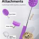TUKUOS Telescoping Back Scratcher with 5 Detachable Scratching Heads, Valentines Day Gifts for Him Men, Anniversary Birthday Gifts for Men Women Back Scratcher for Men/Dad/Women/Adults - Purple