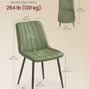 VASAGLE Dining Chairs Set of 2, Upholstered Kitchen Chairs, PU Leather,Forest Green + Ink Black