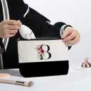 Initial Makeup Bag, Personalized Gifts for Women, Personalized Makeup Bag, Bridesmaid Gifts, Cosmetic bags for Women (Letter B)