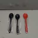 Patelai 4 Pieces Small Multicolored Silicone Spoons Silicone Serving Stirring Spoon for Kitchen Nonstick Cooking Baking Stirring Mixing Tools(Red, Black)