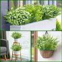 TURNMEON Artificial Plants Outdoor Fake Plants UV Resistant No Fade 12 Bundles 4 Styles Faux Plant Plastic Greenery Shrubs Boston Fern Lavender for Outside Gardens Porch Patio Indoor Home Decor