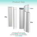 3" Clear Polycarbonate U-Channel with Magnet, 3-3/4" Bright Chrome Frameless Shower Door Handle with Metal Strike for 1/8", 5/32", 3/16" and 1/4" Thick Swing Glass Shower Doors