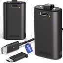 2 Pack Xbox Rechargeable Battery Pack, Xbox Series X Play & Charge Kit 1400mAh Capacity Fully charges in 3 Hours, 9 Ft USB Type-C Cable, Compatible w/ Xbox Series X/S, Xbox one/S/X/Elite Controllers