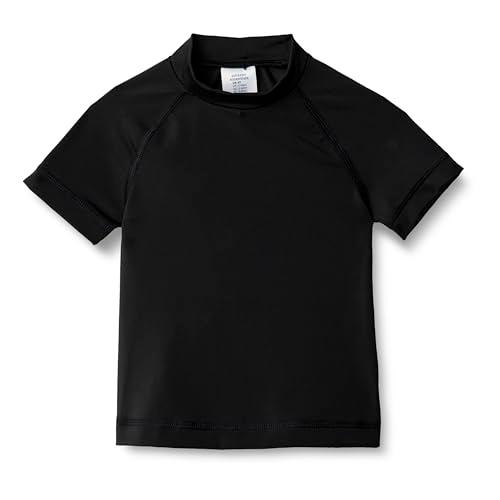 Amazon Essentials Boys' Short Sleeve Rashguard T-Shirt, Black, Large