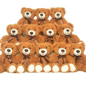 Teddy Bears Bulk 12 Packs Teddy Bear Stuffed Animal Plush Toys Gift for Kid Girlfriend, 13.5 Inches Dark Brown Stuffed Bears for Christmas Valentine's Day Birthday Wedding Party