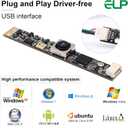 ELP 16MP Autofocus USB Camera with Microphone - Mini UVC USB2.0 Lightburn Camera - 68degree No Distortion Lens