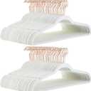 Amazon Basics Slim, Velvet, Non-Slip Suit Clothes Hangers, Ivory/Rose Gold - Pack of 100