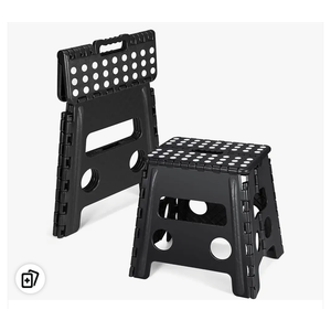 Dyforce Folding Step Stool 13", Heavy Duty Step Stools for Adults and Kids, Compact Foot Stools, LightWeight Toddler Foldable Step Stool for Kitchen, Bathroom, Holds Up to 300 lbs (Black)