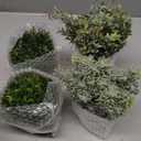 4 Pack Small Fake Plants, Artificial Plants Indoor for Home Decor, Small Faux Plants Indoor, Fake Plants in White Pot for Bathroom Bedroom Kitchen Office Farmhouse Room Shelf Decor