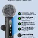 USB C Lavalier Microphone Wireless Mini Mic for Type-C Android Phone/Tablet/PC Video Recording Clip-on Mics with Rotatable Clip&Denoise Recording, Ideal for Vlog Tiktok Youtube Podcast Content Creator