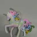 White Iridescent Unicorn with Gold Horn Christmas Tree Ornament New