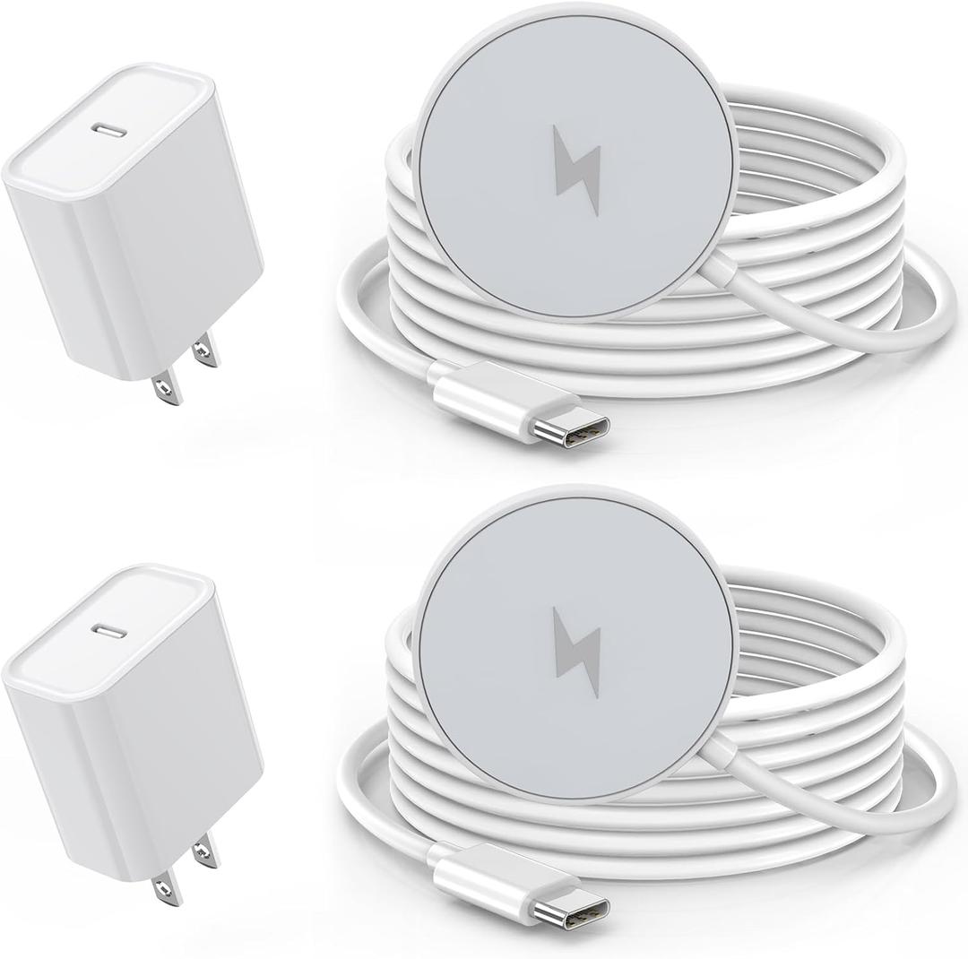 Magnetic Wireless Charger for iPhone 16 15,2Pack 6FT 15W Apple Fast Mag-Safe Charger,with USB C Fast Charging Block Adapter for iPhone 16/16 Pro/Pro Max/15/14/13/12/Plus/Pro/Pro Max,AirPods 3/2/Pro 2