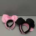 20 PCS Mouse Ears Headbands for Birthday Party Theme Park Costume Play Celebration for Boys and Girls (black,pink) (pink black)