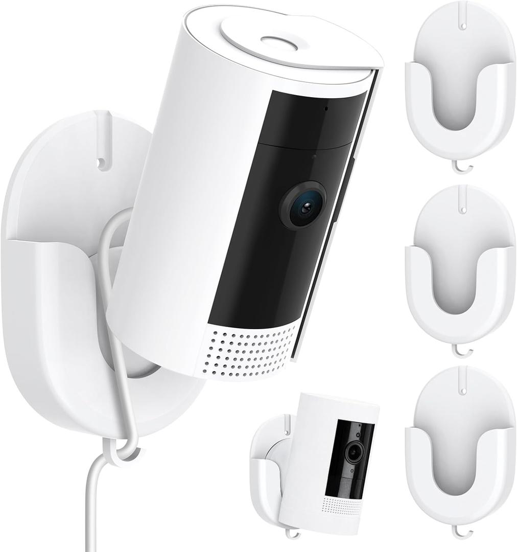 No Drill Ring Indoor Camera Mount, Camera Mount Stand for Ring Indoor Cam (2nd Gen)/Stick Up Cam /Blink Mini /Mini 2 /Blink Outdoor 4/3 with Strong Adhesive, One Step Setup, 3Pack