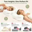 Cloud Support Pillow Sleep Support Pillow, Memory Ergonomic Pillows for Neck Pain Relief with Breathable Pillowcase, 3 Sleep Zones, 2 Types of Neck Support, Suitable for Back/Side/Stomach Sleeping, Medium