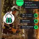 Digital AM FM Radio Headphones, Hearing Protection Earmuff for Adult, 30dB SNR for Mowing, Construction, Chainsaw