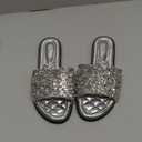 Shoe Land Joli Women's Flat Sandals, Fashion Sparkly Slides, Open Toe Rhinestone Slippers, Glitter Bling Casual Sandals with Cushioned Footbed for Summer, Daily Wear, and Party (8.5)