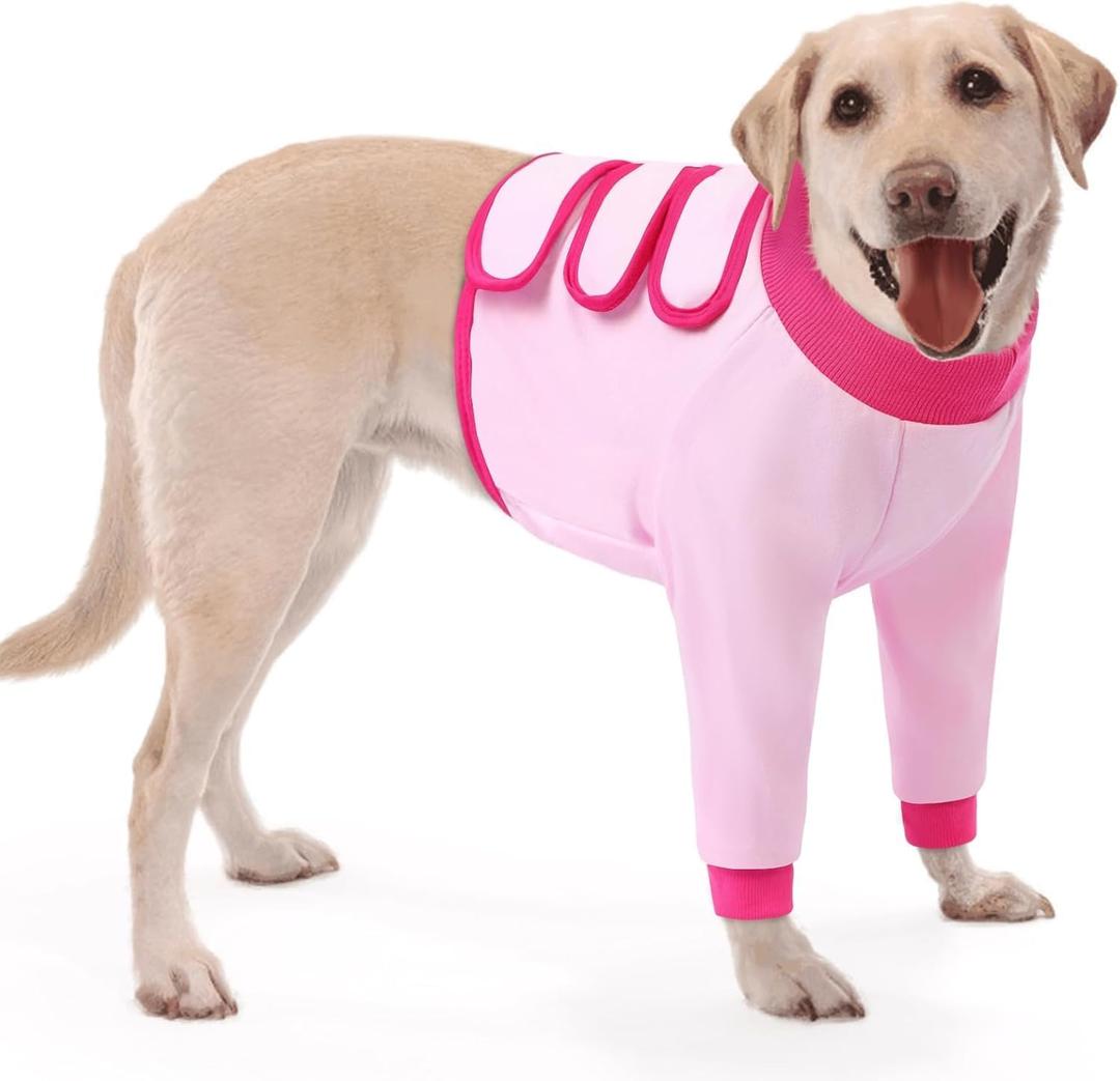 KOESON Dog Recovery Sleeve for Front Legs, Soft Pet Recovery Suit After Surgery, Adjustable Dog Leg Elbow Protector, Pet Wound Care Shirt to Stop Licking, E-Collar Cone Alternative, Pink XL