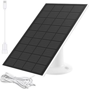 Solar Panel for eufy Camera, for eufyCam 2/2 Pro,2C/2C Pro,E,soloCam E20/E40 Spotlight,IP65 Waterproof USB-C Solar Panel Charger for eufy with Micro USB & Micro Plug (1Pack)