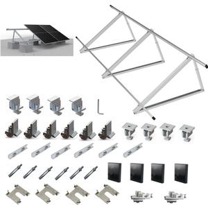 Solar Panel Mounting Brackets Kit System Adjustable 30º~45º Aluminum Alloy Tilt Ground Mounted Bracket Rust Free Sturdy for 1-4pcs Solar Panels