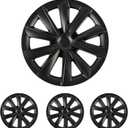 Tesla Model 3 Wheel Cover,Blade Style Wheel Hub Capss,Hubcaps 18 inch,Matte Black ABS Symmetry Design Compatible with Tesla Model 3 2017-2023 18 Aero Wheel
