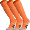 APTESOL Knee High Soccer Socks (1 Pair) Team Sport Cushion Athletic Socks for Kids Youth Adult, Medium