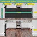 Reinforced 60" Wide Retractable Baby Gates with Upgraded Rods - Bottom Anti-Escape, 5 ft Mesh Baby Gate Retractable Dog Gate Indoor Pet Gate Retractable Stair Gate Outdoor Retractable Gate, Black ((33" Tall x 60" Wide))