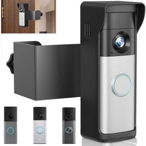 Anti-Theft Doorbell Mount Compatible with Ring Newest 2026 Battery Doorbell/Plus/Pro, No Drill Wireless Video Camera Doorbell Bracket with Rain Cover for Apartment Rental, Not for Security Door