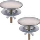 Kitchen Sink Hole Cover, 2 PCS Faucet Hole Cover for Kitchen Sink, Tap Hole Plate Stopper Cover Blanking Brass Metal Plug, Sink Countertop Hole Cap Cover, Brushed Nickel