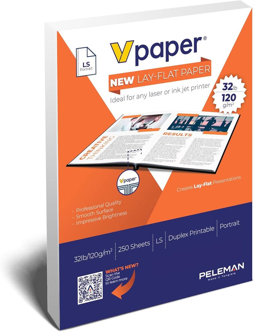 Unibind 8.5 x 11 Layflat Printer Paper | Premium 32 lb | 1 Ream  250 Sheets | 100 Bright | Duplex Ready Laser & Inkjet Compatible  Ideal for Thermal Binding | 120gsm (Potrait, 1Ream =250 sheets)