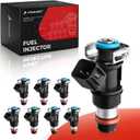 Fuel Injectors Set of 8, Compatible with Chevy Silverado 1500 Tahoe Express 2500 2008-2009, GMC Sierra 1500 Yukon XL Savana 2500 Canyon Envoy, Cadillac-4.8L 5.3L 6.0L, Replace 12580681
