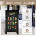 Wooden A-Frame Sign, Magnetic 40" x 20" Black Chalk Board Sign Board, Double-Sided Sandwich Board Signs Outdoor, Chalkboard Easel, Menu Board for Restaurant, Business or Wedding