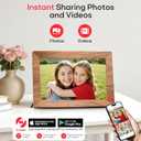 Frameo 10.1" Digital Picture Frame with 32GB Memory WiFi Electronic Photo Frame Wood 1280 x 800 IPS Touch Screen Auto-Rotate Slideshow Wall Mountable Share Photos/Video Remotely Anywhere