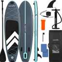 SereneLife Ultra-Light Inflatable Stand Up Paddle Board with Premium SUP Accessories - Extra Wide Stable Design with Non-Slip EVA Deck Pad for Youth and Adults of All Skill Levels - 350 lbs Capacity