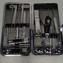 Nail Clippers Set Fingernail and Toenail Clipper Cutters, 18Pcs Manicure Pedicure Kit Professional Grooming Kits, Nail Care Tools with Travel Case Stocking Stuffers Gifts for Men Women Parent (Black)