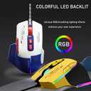 2 x Gaming Mouse, Wired Gaming Mouse with RGB Backlit, 7200DPI Adjustable, PC Gaming Mice with 7 rogrammable Macro Buttonsg, Ergonomic Mouse Gamer for PC, Desktop, MacLaptop, Chromebook. (Blue)