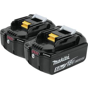 Makita BL1850B-2 18V LXT Lithium-Ion 5.0Ah Battery, 2/pk, Black