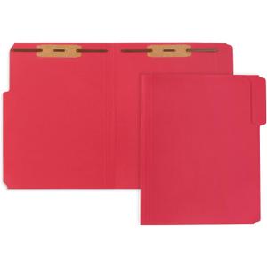 50 Red Fastener File Folders - 1/3 Cut Reinforced Tab - Durable 2 Prongs Bonded Fastener Designed to Organize Standard Medical Files, Law Client Files, Office Reports - Letter Size, Red, 50 Pack