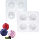 OCPO KITCHEN 3D Raspberry Silicone Mold for Baking Mousse Cake, Candy, Chocolate, Truffle, French Dessert, Pastry, Cupcake, Fruit Ice Cream Mould, Cake Decoration Mold, Raspberry Shape (4-Cavity)