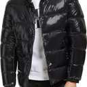 Calvin Klein mens Quilted Water-resistant Puffer Jacket (Medium, Snap Front Black)