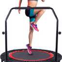Trampoline, Portable Fitnes Foldable Trampoline in-Home Mini Rebounder, Exercise Trampoline for Kid/Adults, 40" Max Load 330lbs (Red with Handle)